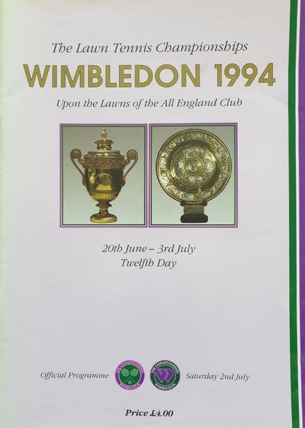 Wimbledon Championships Programme (1994, Jul 2nd, Day 12)