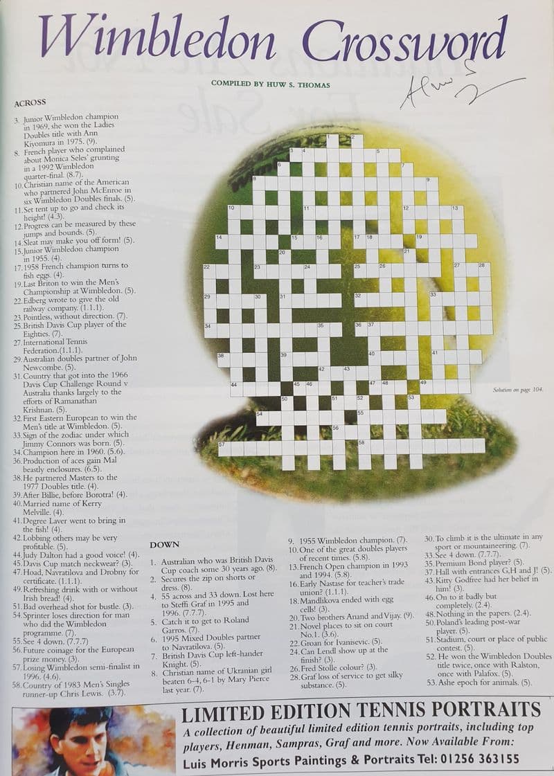 Wimbledon Championships Programme (1997, June 23rd, Day 1) SIGNED