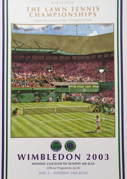 Wimbledon Championships Programme (2003, Jun 24th,  Day 2)