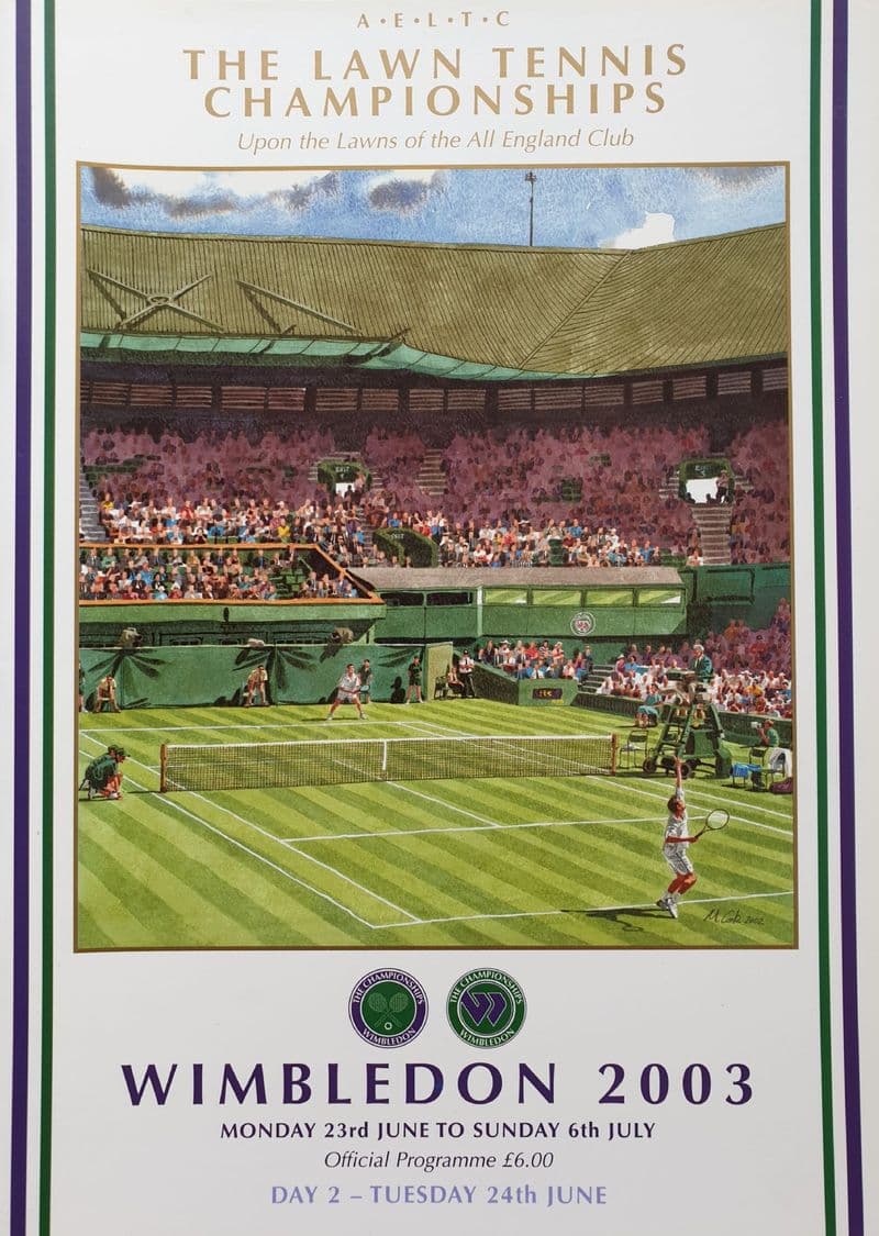 Wimbledon Championships Programme (2003, Jun 24th,  Day 2)
