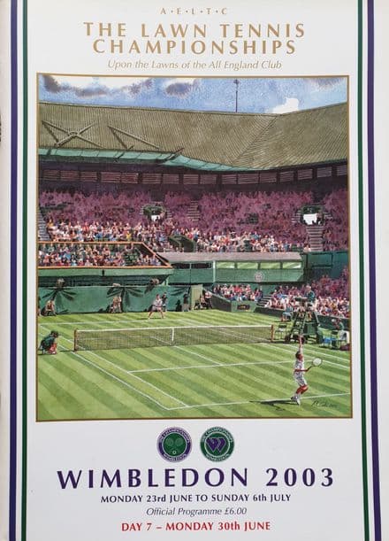 Wimbledon Championships Programme (2003, Jun 30th, Day 7)