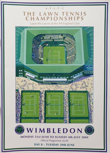 Wimbledon Championships Programme (2004, Jun 29th, Day 8)