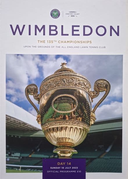 Wimbledon Championships Programme (2022, July 10th, Day 14)