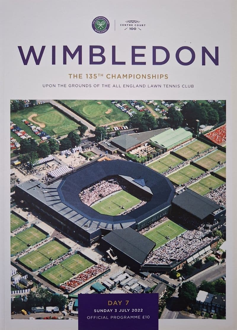 Wimbledon Championships Programme (2022, July 3rd, Day 7)