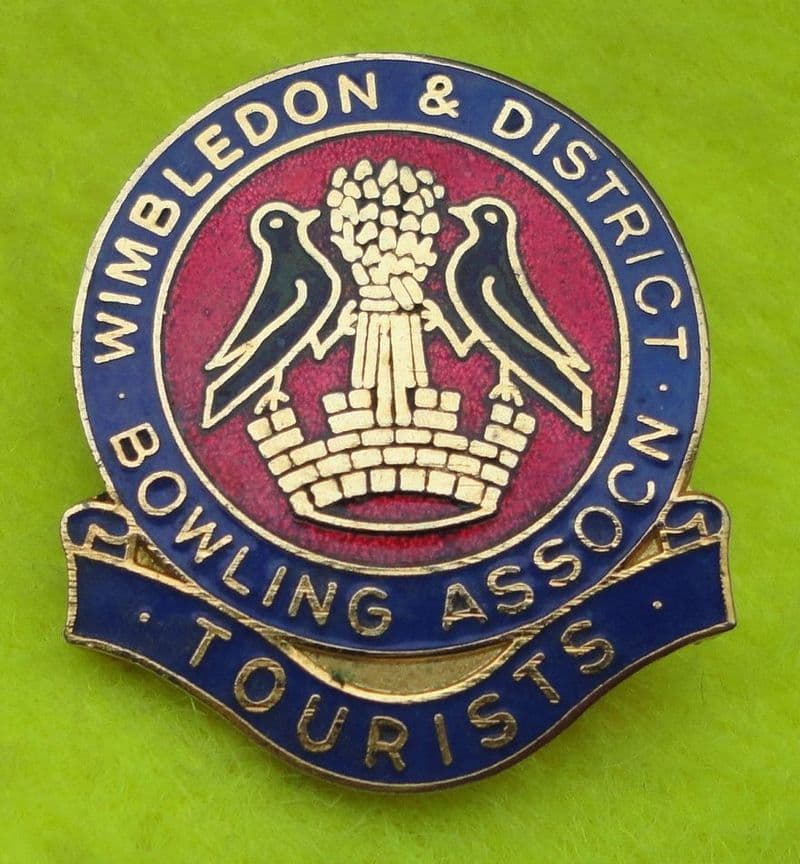Wimbledon & District Bowling Association Tourists Enamel Pin Badge