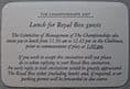 Wimbledon Royal Box & Lunch Invitation, Mrs Lois Hadingham (2007, Jun 29th)