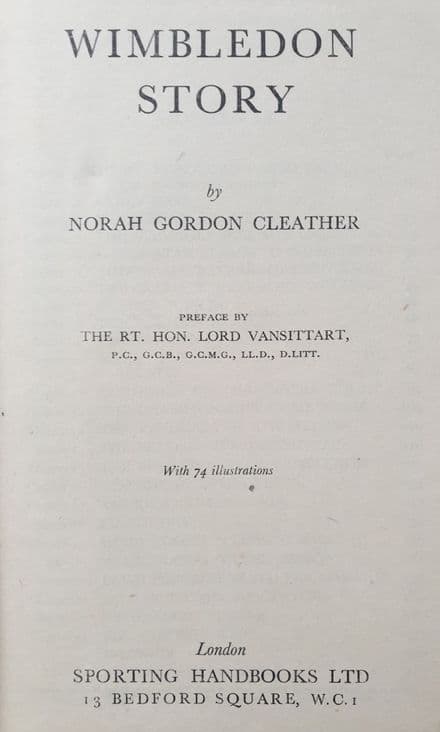 Wimbledon Story by Norah Gordon Cleather
