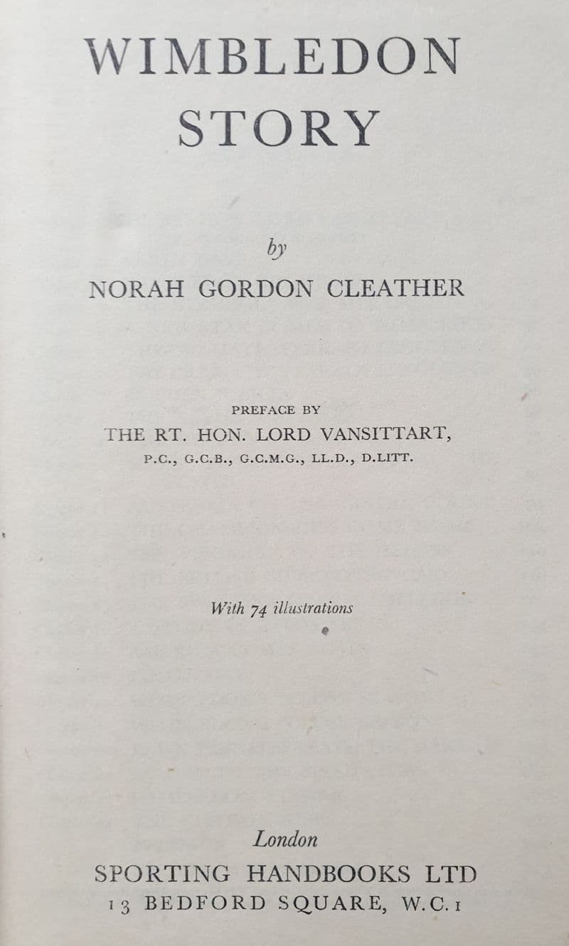 Wimbledon Story by Norah Gordon Cleather