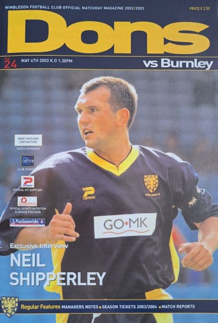 Wimbledon v Burnley, Div 2 (2003, May 4th)