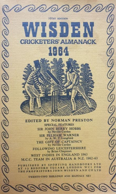 Wisden (1964) 101st Edition ed by Norman Preston (Soft Cover - Good Condition)