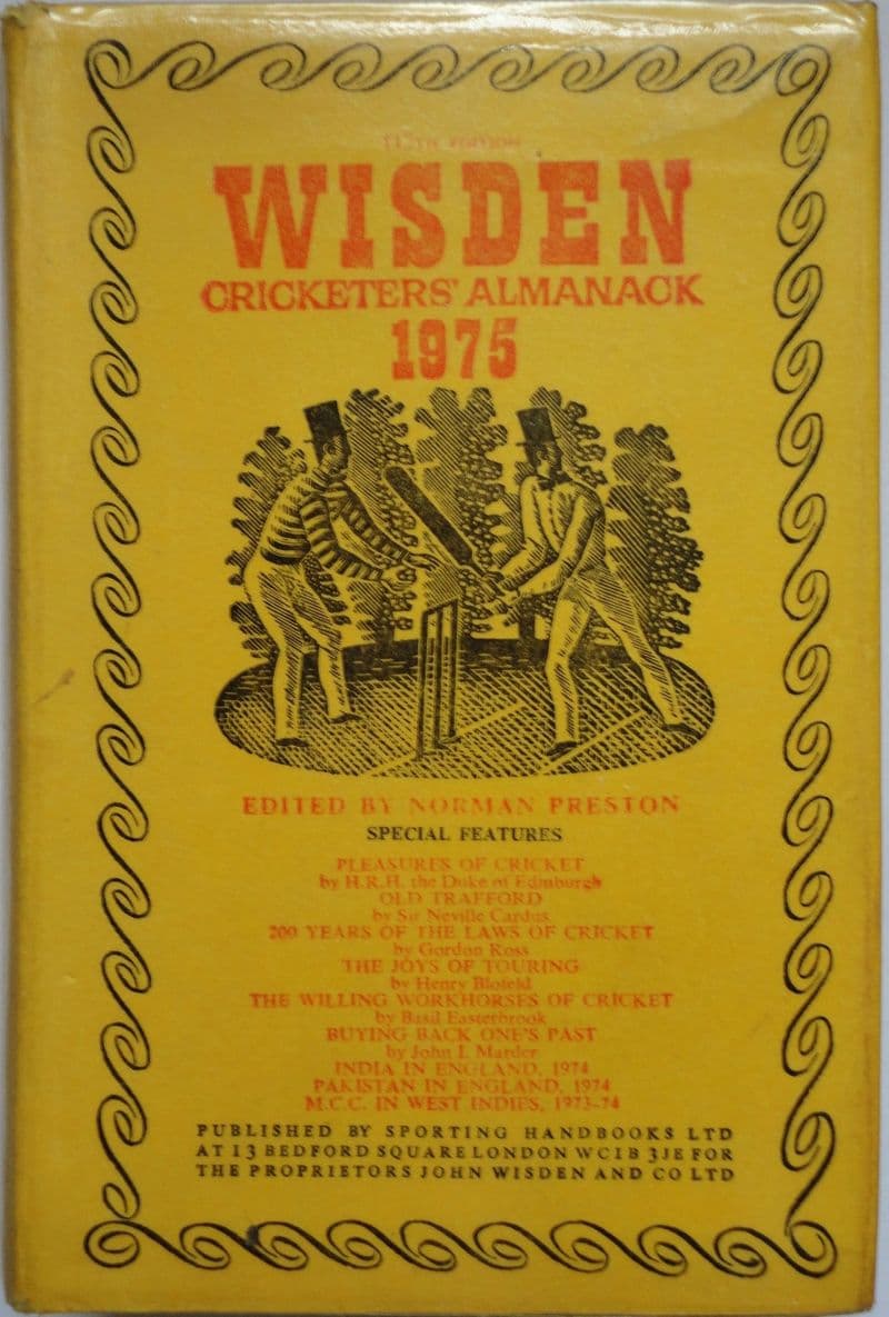 Wisden (1975) 112th Edition ed by Norman Preston (Hard Cover - Good Condition)