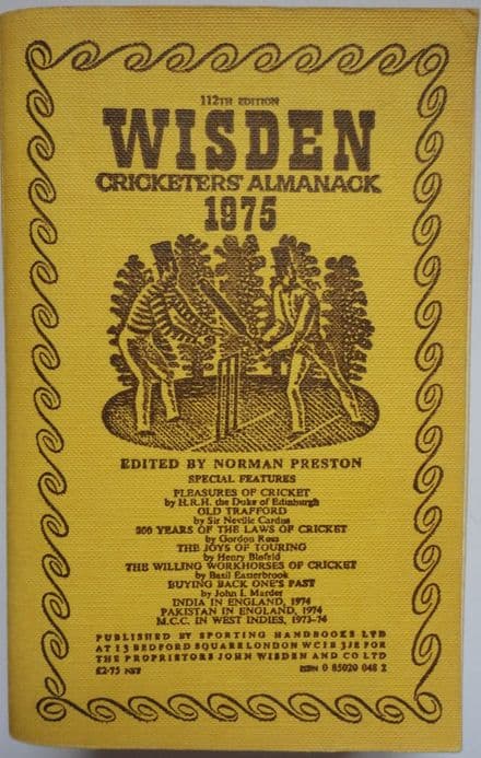 Wisden (1975) 112th Edition ed by Norman Preston (Soft Cover)