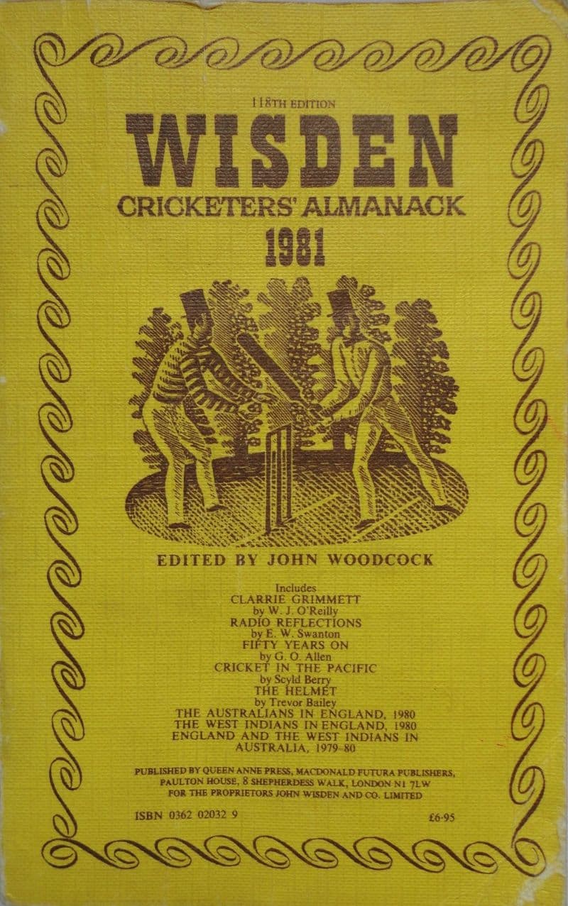 Wisden (1981) 118th Edition ed by Norman Preston (Soft Cover - Fair Condition)