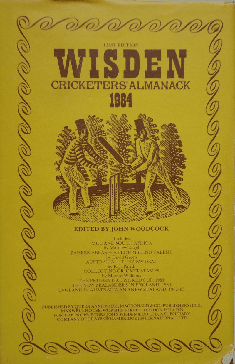 Wisden (1984) 121st Edition ed by Graeme Wright (Hard Cover - Fair Condition)