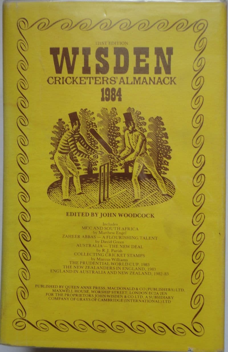 Wisden (1984) 121st Edition ed by Graeme Wright (Hard Cover - with plastic cover)