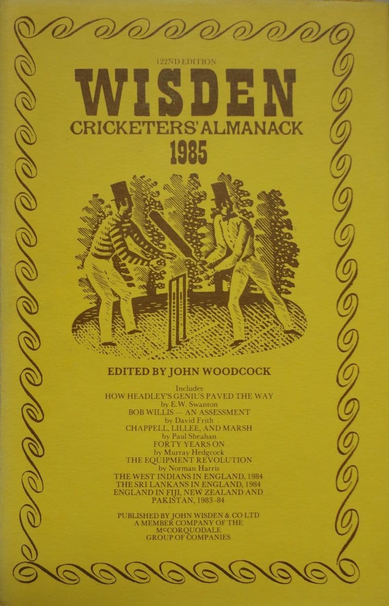 Wisden (1985) 122nd Edition ed by Norman Preston (Hard Cover - Fairly Good Condition)