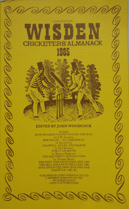 Wisden (1985) 122nd Edition ed by Norman Preston (Soft Cover - Very Good Condition)