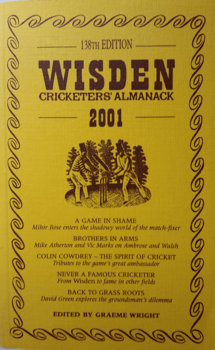 Wisden (2001) 138th Edition ed by Graeme Wright (Soft Cover - Excellent Condition)