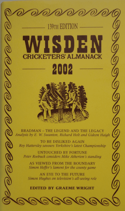 Wisden (2002) 139th Edition ed by Graeme Wright (Hard Cover)
