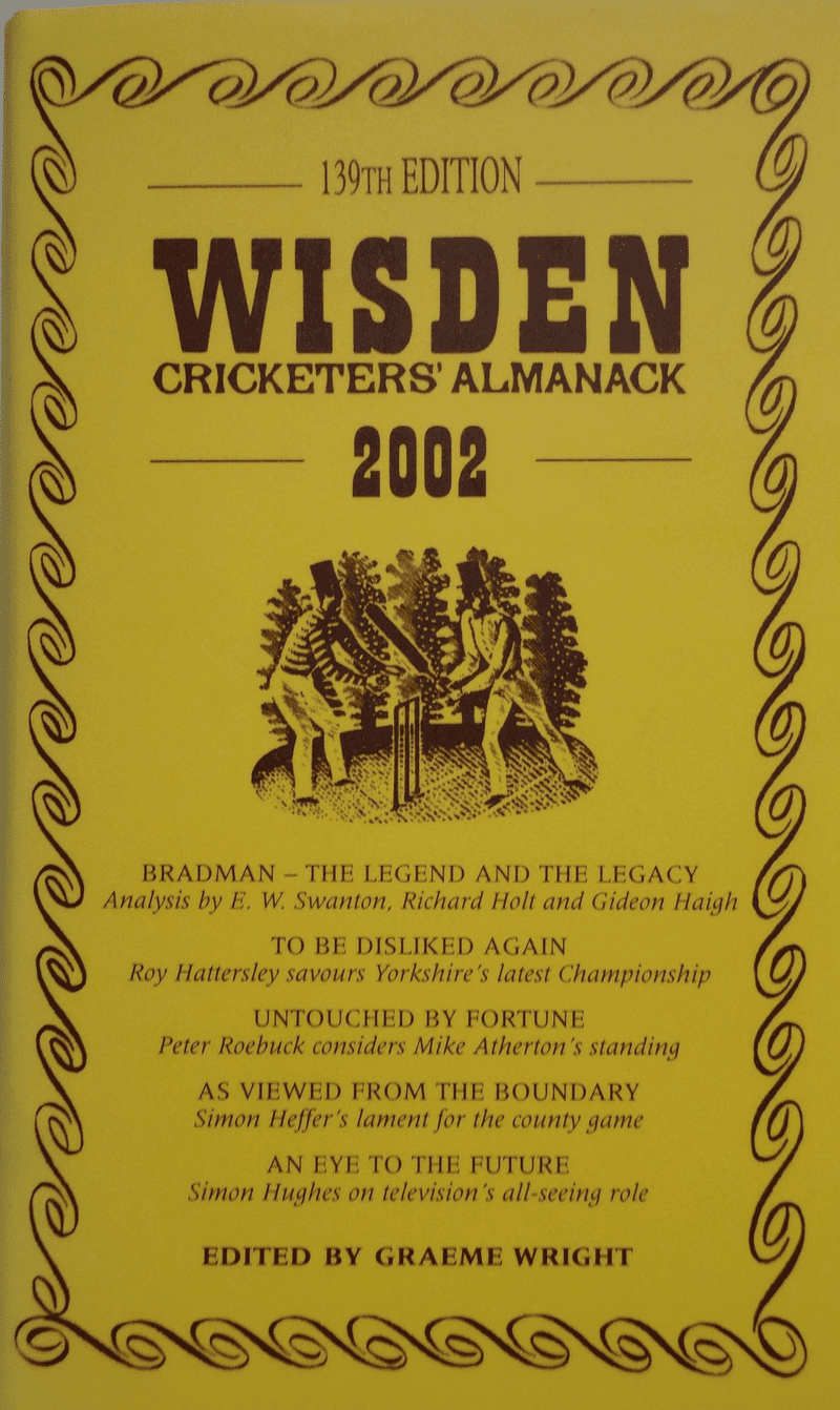 Wisden (2002) 139th Edition ed by Graeme Wright (Hard Cover)