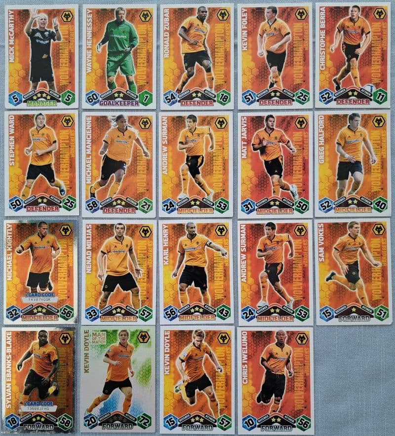 Wolves, Match Attax Cards x 19 (2009-10)