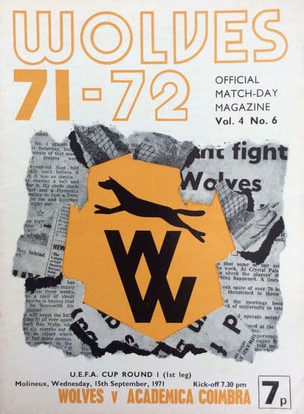 Wolves v Academica Coimbra, UEFA Cup (1971, Sep 15th)