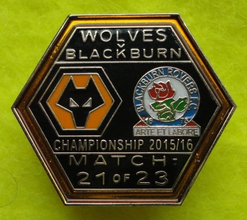 Wolves v Blackburn (2015-16) Enamel Pin Badge