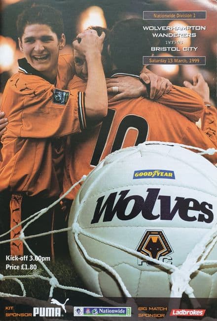 Wolves v Bristol City, Div 1 (1999, Mar 13th)