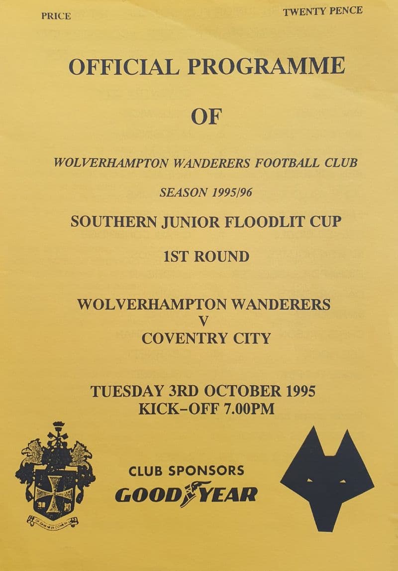 Wolves v Coventry, Southern Junior Floodlit Cup (1995, Oct 3rd)