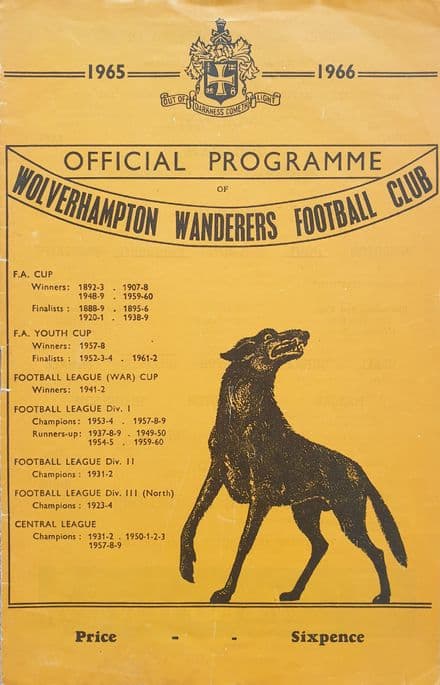 Wolves v Huddersfield, Div 2 (1966, Jan 15th)