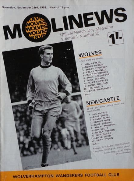 Wolves v Newcastle, Division 1 (1968, Nov 23rd)