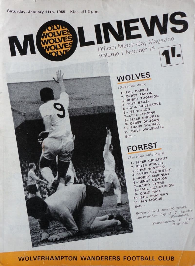 Wolves v Nottingham Forest, Div 1 (1969, Jan 11th)