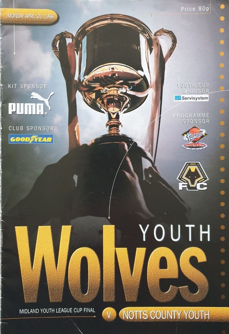 Wolves v Notts County, Midland Youth Lge Cup F (1998, Apr 20th)
