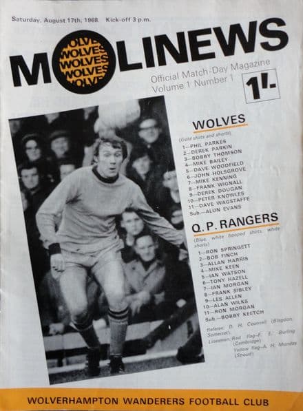 Wolves v QPR, Division 1 (1968, Aug 17th)