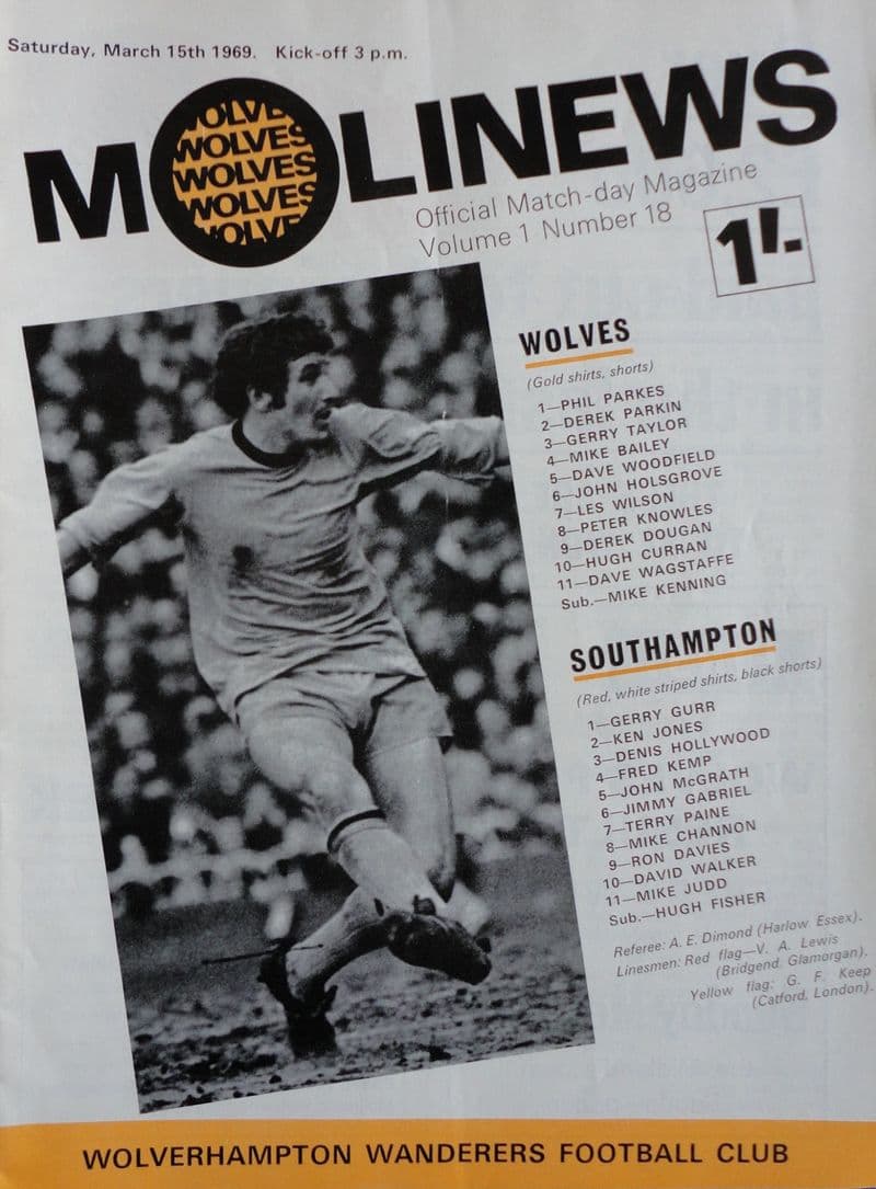 Wolves v Southampton, Division 1 (1969, Mar 15th)