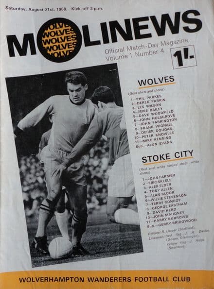 Wolves v Stoke City, Division 1 (1968, Aug 31st)