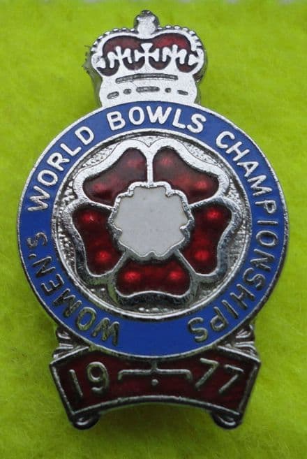 Women's World Bowls Championships 1977 Enamel Pin Badge