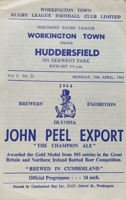 Workington Town v Huddersfield (1965, Apr 19th)