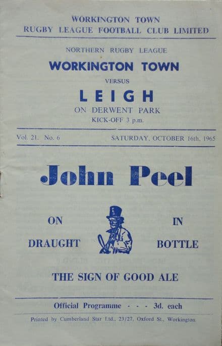 Workington Town v Leigh (1965, Oct 16th)