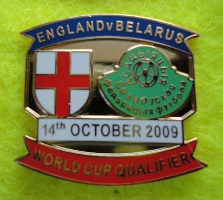 World Cup 2010 Qual, England v Belarus Enamel Pin Badge