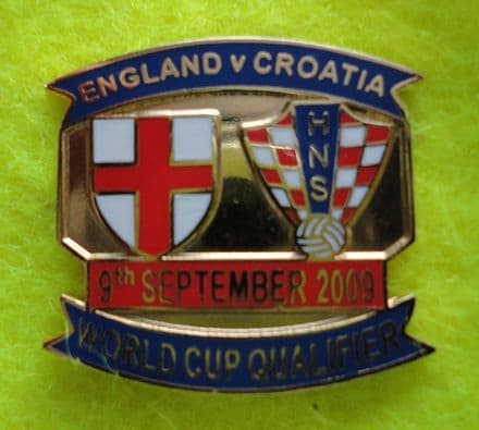 World Cup 2010 Qual, England v Croatia Enamel Pin Badge