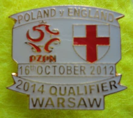 World Cup 2014 Qual, England v Poland Enamel Pin Badge