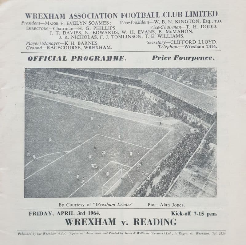 Wrexham v Reading, Div 3 (1964, Apr 3rd)
