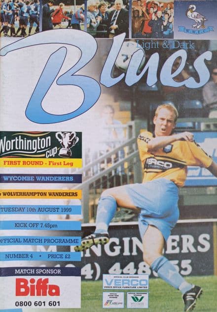 Wycombe v Wolverhampton Wanderers, Worthington Cup (1999, Aug 10th)