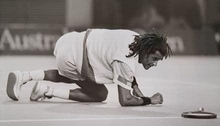 Yannick Noah Press Photo (Melbourne, 1990) "Floored"