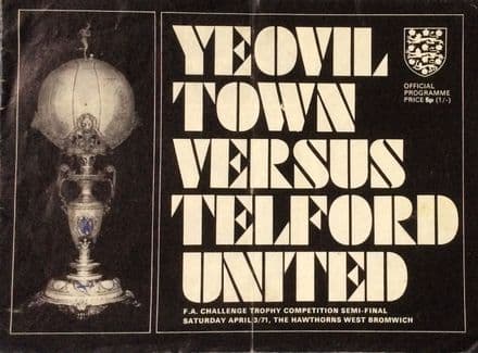 Yeovil v Telford, FA Challenge Trophy SF (1971, April 3rd)