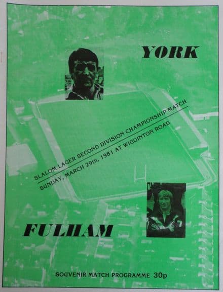 York v Fulham (1981, Mar 29th)