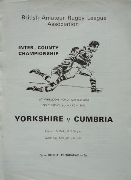 Yorkshire v Cumbria (1977, Mar 6th)