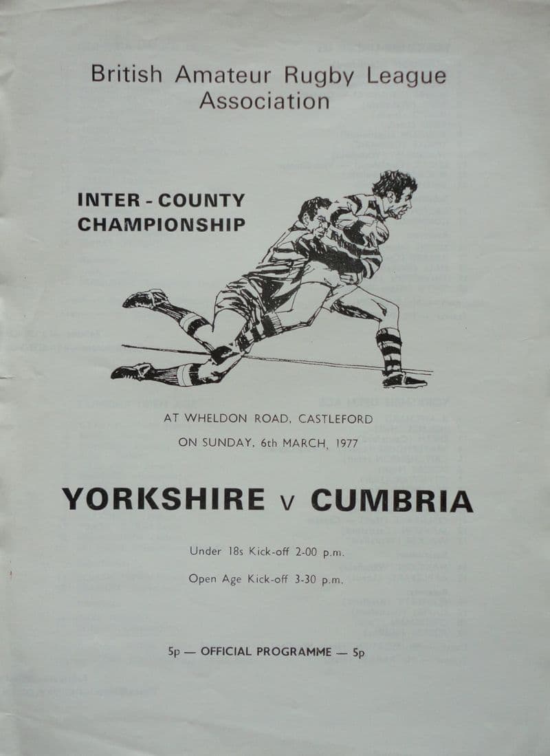 Yorkshire v Cumbria (1977, Mar 6th)