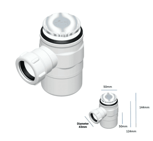 AKW GW50 Gravity Waste 50mm Water Seal Chrome Cap (Model 25126)